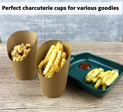100 Pcs French Fries Holder, 12oz Disposable Paper French Fry Cups Charcuterie Cups for all Occasions (12oz)
