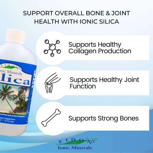 Liquid Silica Mineral Concentrate - Silica Supplement for Hair, Skin and Nails, Silica Drops to Support Collagen Production, Joint and Bone Health, Helps Manage Calcium - 18 oz