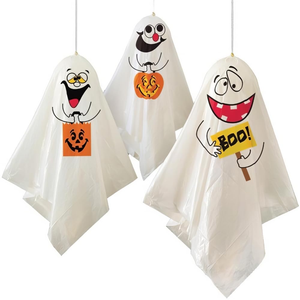 35 Hanging Ghost Halloween Decorations, 3ct