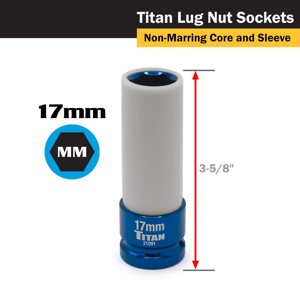 21091 1/2-Inch Drive x 17mm Non-marring Impact Deep Lug Nut Socket