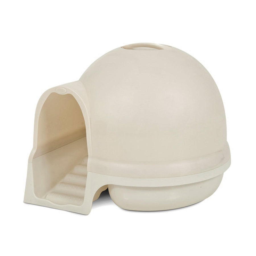 Petmate Clean Step Cat Litter Box Dome (Made in the USA with 95% Recycled Materials)- Pearl White, Made in USA