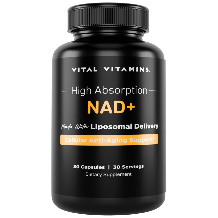 NAD Supplement - NAD+ (Nicotinamide Adenine Dinucleotide) for Men & Women - Made with Liposomal Delivery - Cellular Anti-Aging Support, Energy, Focus - 30-Day Supply