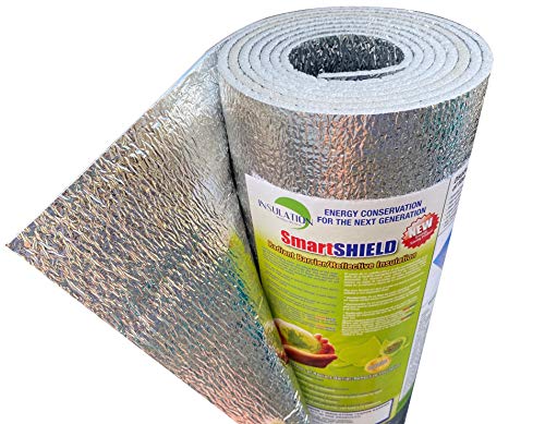 SmartSHIELD -3mm 16inx10Ft ReflectiveINSULATION roll, Foam Core Radiant Barrier, ThermalINSULATION Shield - Engineered Foil
