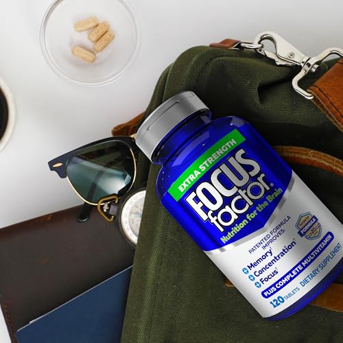 Adults Extra Strength, 120 Count - Brain Supplement for Memory, Concentration and Focus - Complete Multivitamin with DMAE, Vitamin D, DHA - Trusted Health Vitamins