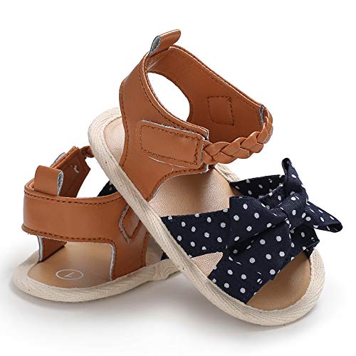 Baby Girl Sandals Summer Crib Shoes Bowknot Soft Sole Infant Girls Princess Dress Flats First Walker Shoes 6-12 month
