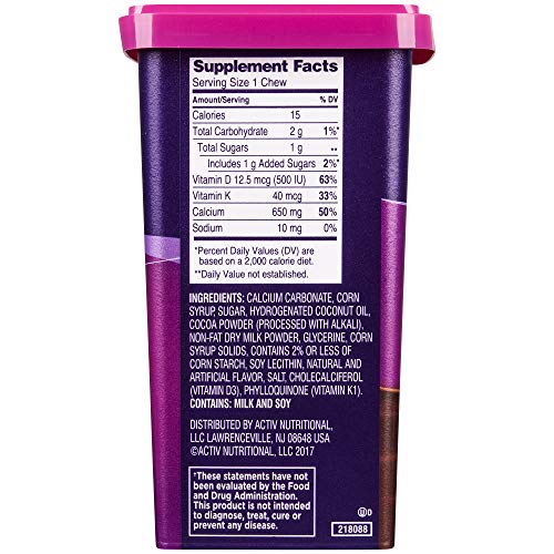 Viactiv Calcium +Vitamin D3 Supplement Soft Chews, Milk