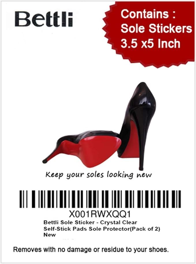 Sole Sticker - Crystal Clear Self-stick Pads Sole Protector Shoe Bottoms Slip Resistant Shoe Sole Cover Protector for Heels (Pack of 2)