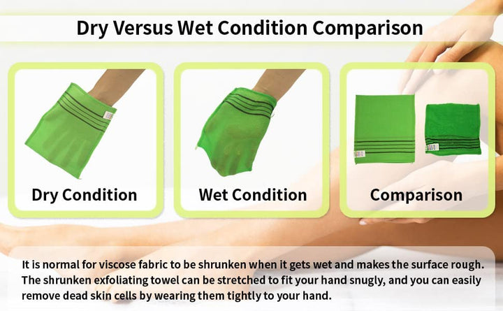 8 pcs Asian Exfoliating Bath Washcloth - Yellow - Green FOUBA