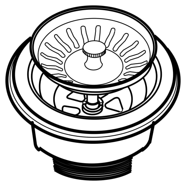 190-9180 Sink Basket Strainer for 3.5-Inch Drain Openings, 3.5 inch with EZ Grip, Stainless Steel