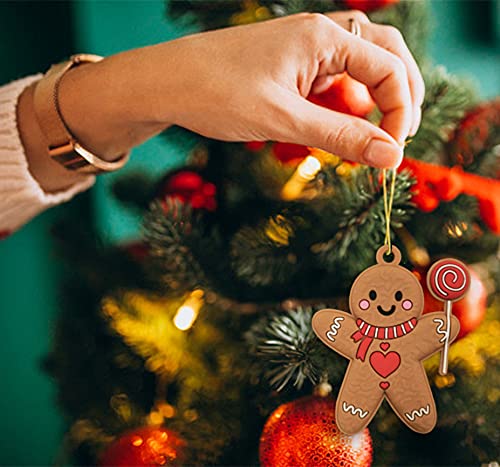 12-Pack Plastic Gingerbread Man Christmas Tree Ornaments - 3 Inch Holiday Decorations