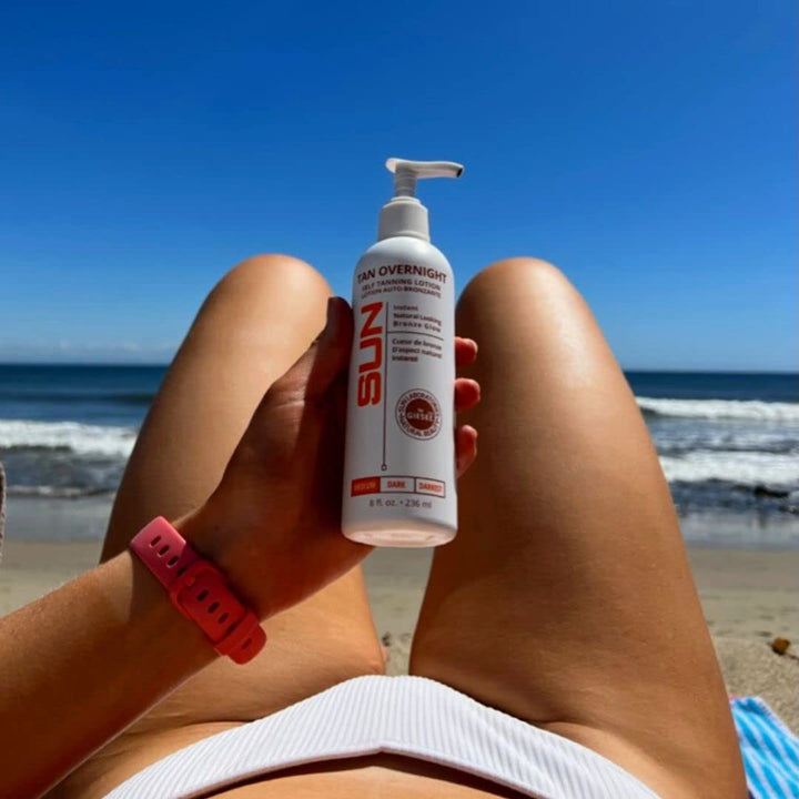 Self Tanner | Tan Overnight Self Tanning Lotion 32oz (Value Size) + Tanning Stickers - (Packaging May Very)