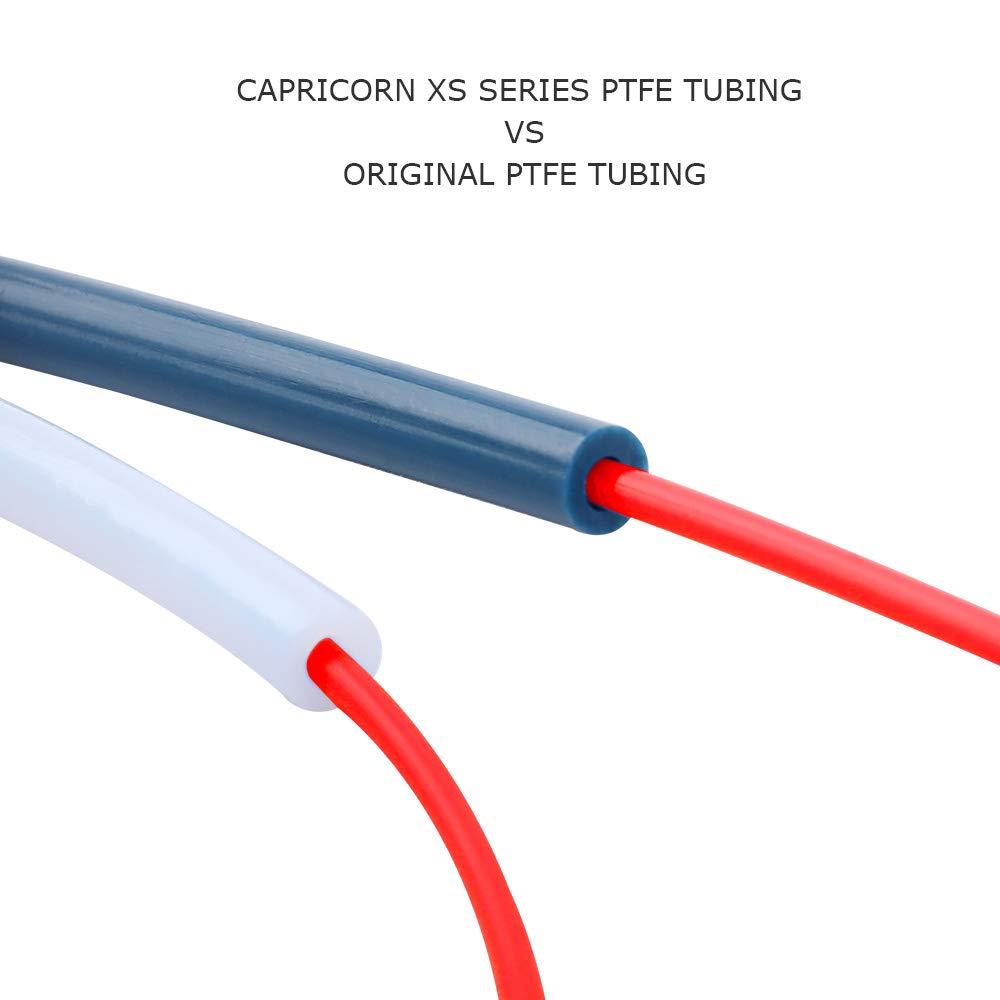 Creality Capricorn Bowden PTFE Tubing 1M XS Series 1.75MM Filament with Pneumatic Fittings &amp;2 Blue Collet Clips &amp;Nozzles&amp;Tube Cutter for Ender 3 V2/ Ender 3/ Ender 3 Pro/Ender 5/ CR-10/10S 3D Printer