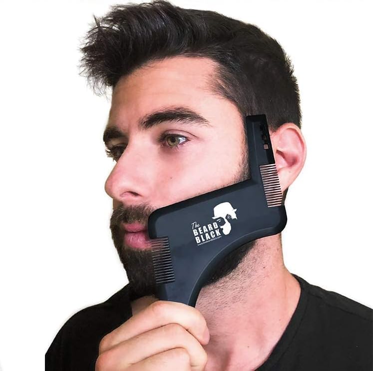 Beard shaping &amp; styling tool with inbuilt comb for perfect line up &amp; edging, use with a beard trimmer or razor to style your beard &amp; facial hair, Premium quality product
