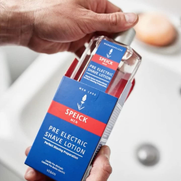 Men Pre Electric Shave Lotion with Relaxing Lavender Oil and a Blend of Essential Oils, Natural Vegan Skin Care, 3.4 Fluid Ounces