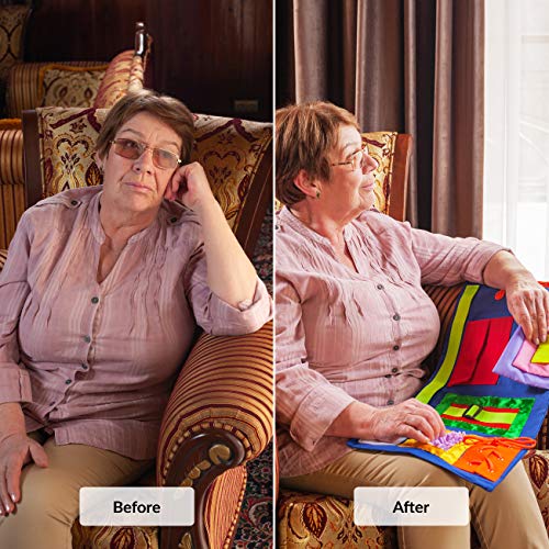 Fidget Blanket for Dementia | Calming & Comforting Activities for Adults with Dementia | Sensory Blanket | Dementia Products for Elderly | Helps Alzheimers, Dementia, Asperger’s, Autism, Anxiety