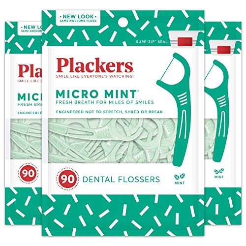 Plackers Micro Mint Freshens Breath, Dental Flossers Mi