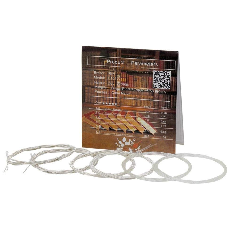 Oud Strings Set, Nylon and Silver-Plated Copper Alloy Strings for Oud Accessory Parts(11 strings)
