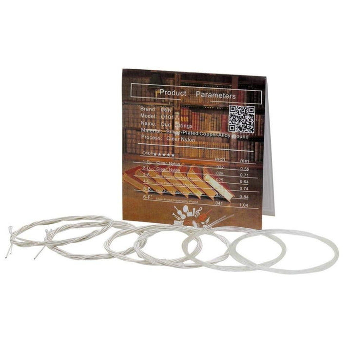 Oud Strings Set, Nylon and Silver-Plated Copper Alloy Strings for Oud Accessory Parts(11 strings)