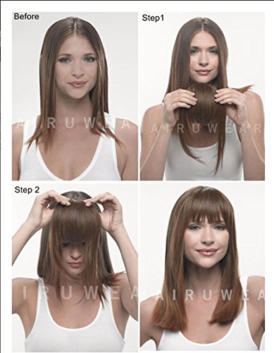 Art of Love False Bang Neat Full Fringe Hairpiece Clip in Hair Extensions Bangs (white)