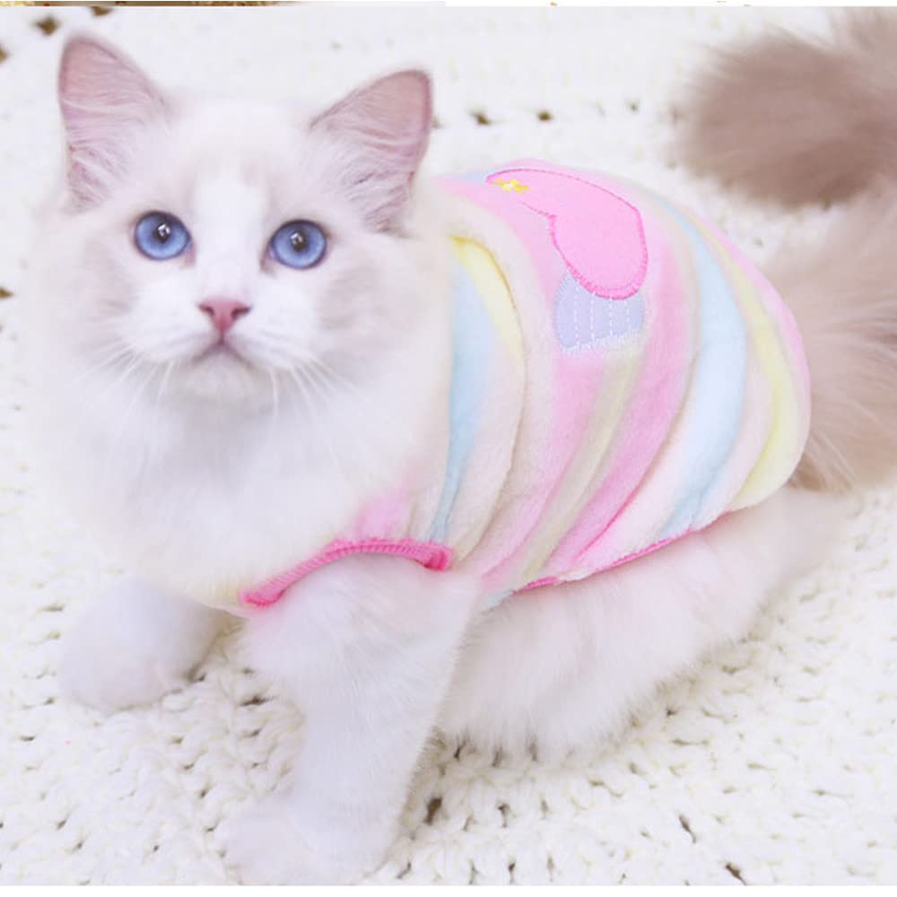 ANIAC Bunny Clothes for Rabbits Warm Kitten Vest Fleece XXXS Dog Shirt Cozy T-Shirt for Bunny Guinea Pig Ferret Puppy Mini Dog and Small Animals(XS, Heart Shape with Wing)