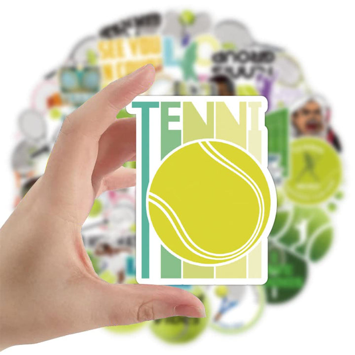 Tennis Stickers |50Pcs Tennis Waterproof Vinyl Decals for Water Bottles Laptop Luggage Cup Computer Mobile Phone Skateboard Guitar Décor