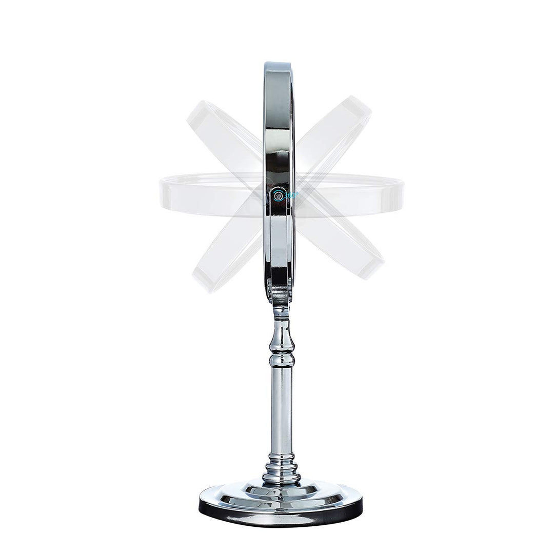 Round Tabletop Makeup Mirror 6 inch Double Sided Vanity Mirror with 3X Magnification Two Sided Swivel Magnifying Standing Mirror