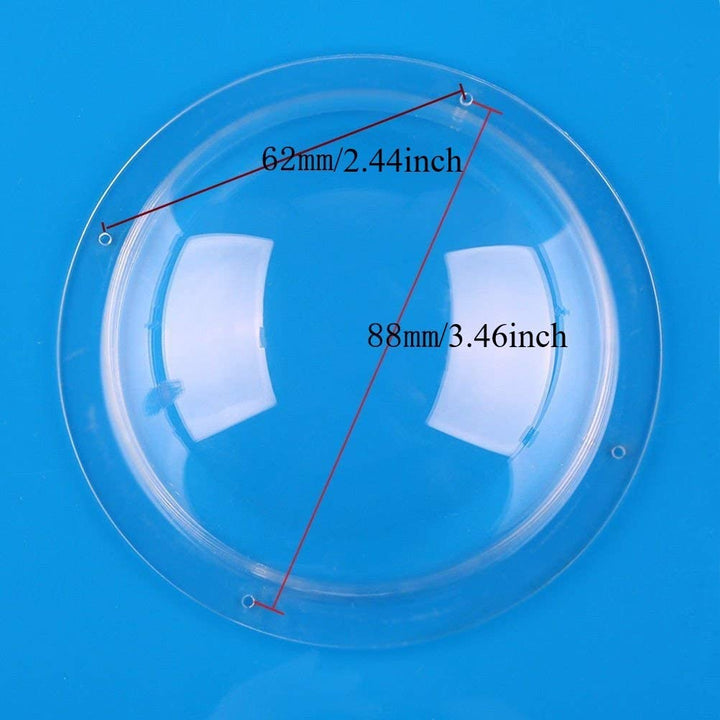 Ricrrover Diameter 3.15inch/80mm w/ 4 Holes Clear Acrylic Flange Plastic Hemisphere Indoor/Outdoor CCTV Replacement Clear Dome Camera Cover Security Dome Camera Housing