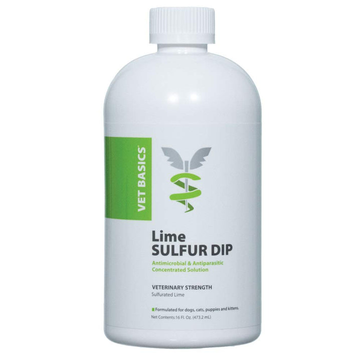Vet Basics Lime Sulfur Dip- Concentrated Solution- for Dogs, Cats &amp; Horses- 16oz
