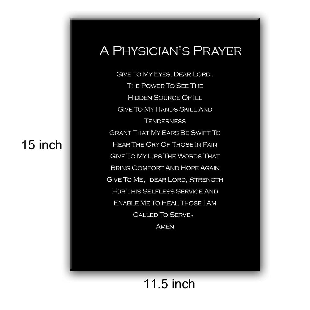 Doctor Physicians Gifts for Women Men, A Physician's Prayer Poster Canvas Wall Art Painting Ready to Hang for Home Office Decor Doctor Christian Gifts Graduation Gifts Easel & Hanging Hook