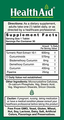 Curcumin 3, 30ct, 600mg Once Daily Tablets, Helps with 