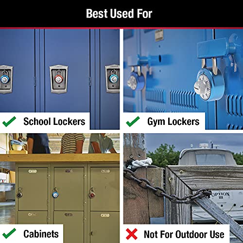 1561DLTBLU Locker Lock Combination Padlock, 1 Pack, Light Blue