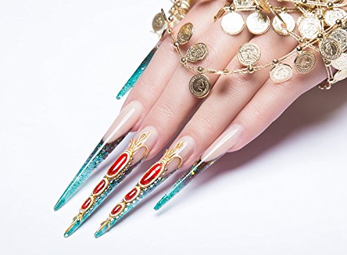 10Pcs Extra Long Half Cover False Nail Art Design Salon Tips Manicure Decoration Tool(Transparent)