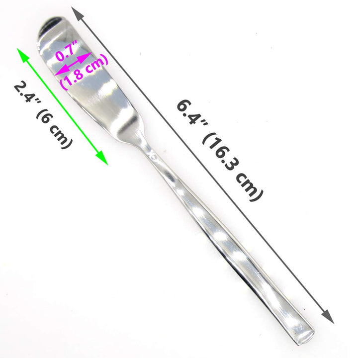 2 PCs Silvery Stainless Steel Spreader Butter Cheese Jam Cream Spreader Knife with Thickened Handle, Length 6.4 (16.3 cm)