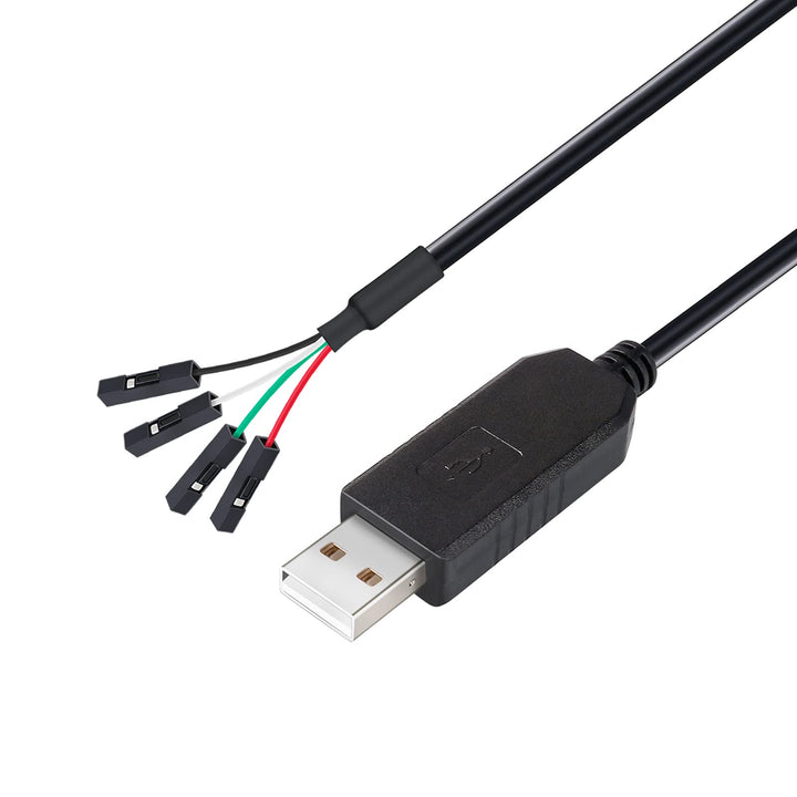 USB to TTL Serial 3.3V Adapter Cable TX RX Signal 4 Pin 0.1 inch Pitch Female Socket PL2303 Prolific Chip Windows 10 8 7 XP Vista (6ft, Black)