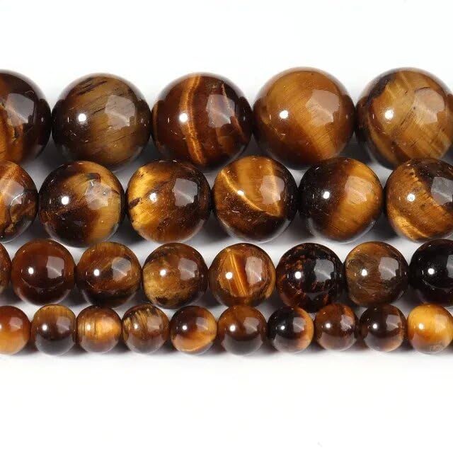 HAAMIIQII 45pcs 8mm Natural Yellow Tiger Eye Beads Roun