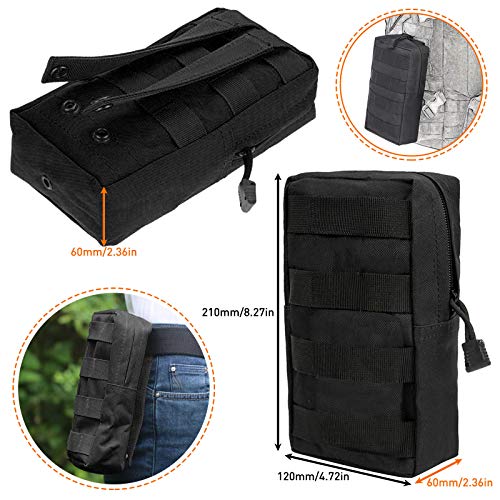 Molle Accessories Kit of 28 Attachments, D-Ring Grimloc Locking Gear Clip for 1“ Webbing Strap Tactical Backpack Web Dominator Elastic Strings Strap