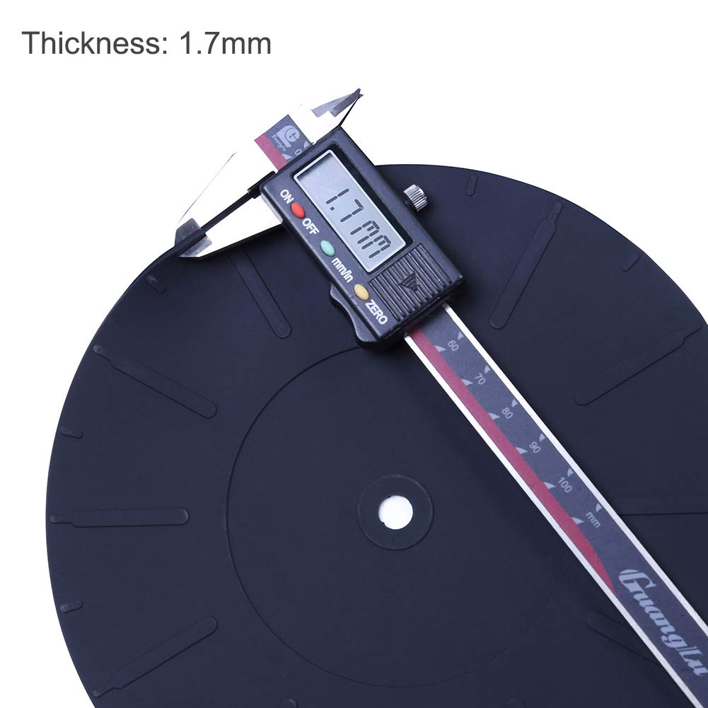 Turntable Platter Mat, 7 Silicone Rubber Slipmat Universal for All Record Suitcase LP Players