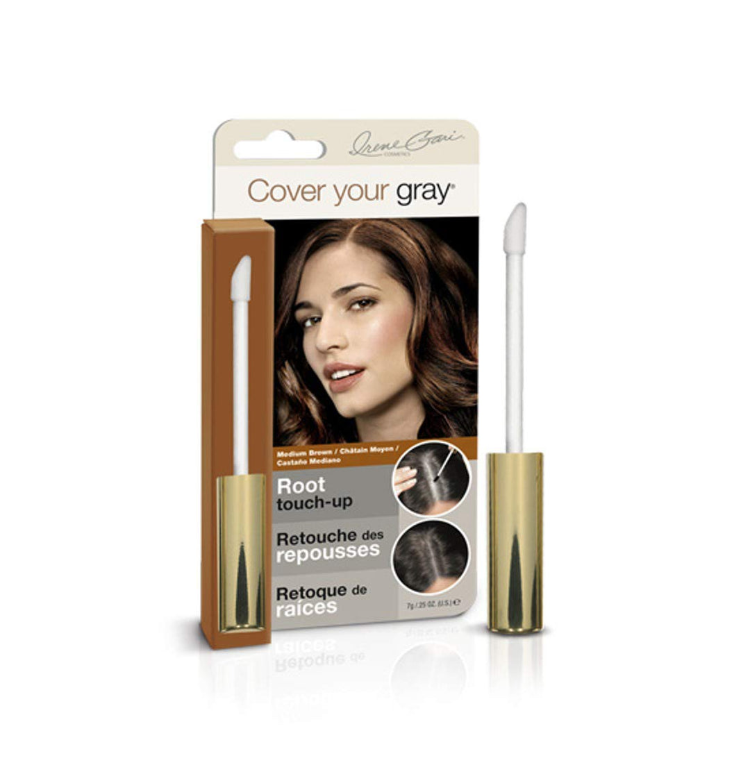 Irene Gari Cover Your Grey for Women Root Touch Up Hair Coloring Products Medium Brown/0.25 oz AD