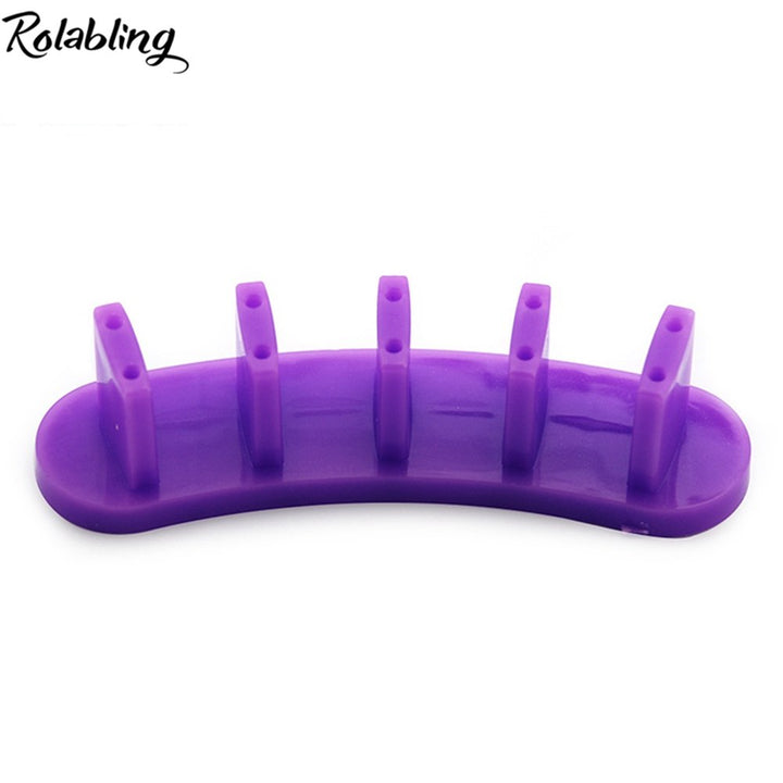Purple: 3Pcs False Nail Art Tips Practice Display Stand Tool for Gel Nail Polish DIY Nail Training Tools (Purple)