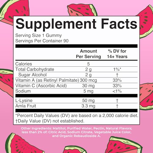 Vegan Collagen for Women &amp; Men, Collagen Boosting Gummies, Skin Care, Lysine, Vitamin C, Vitamin A, Amla, Supplement for Hair &amp; Skin, Vegan, Non-GMO, Gluten Free, 90 Servings