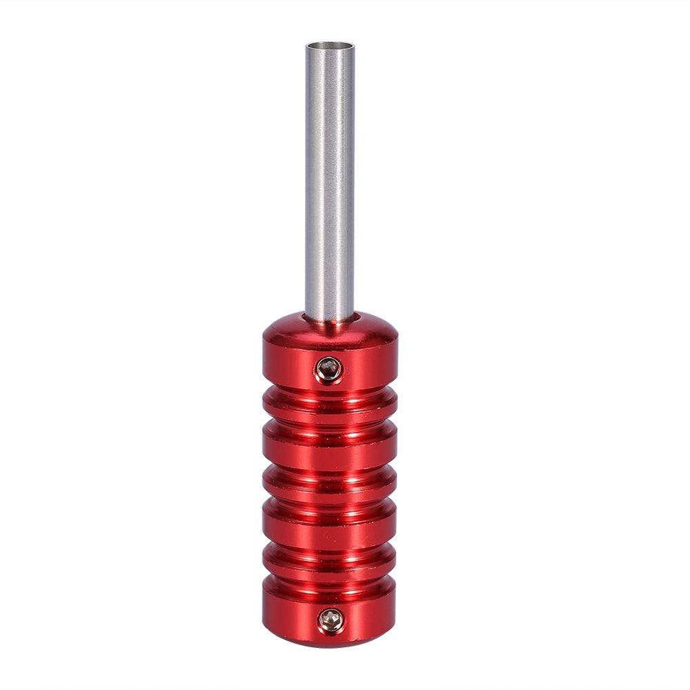 Tattoo Grips, 6 Colors Tattoo Machine Gun Part Handle Tube Tip Grip Body Art Accessory With Back Stem(Red)