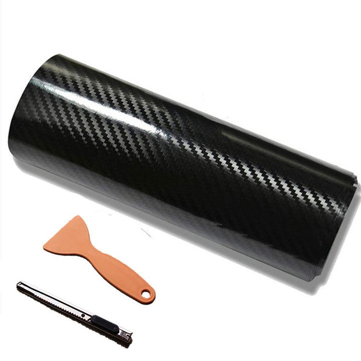 DIYAH 3D High Gloss Black Carbon Fiber Vinyl Bubble Fre
