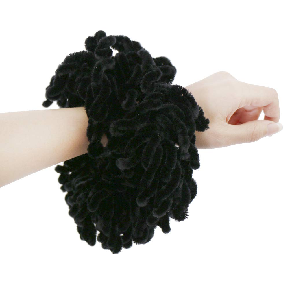 Volumising Hijab Scrunchie Plain Big Hair Ring Tie Bun Clip Hijab Scarf Volumizer Scarf (Black)