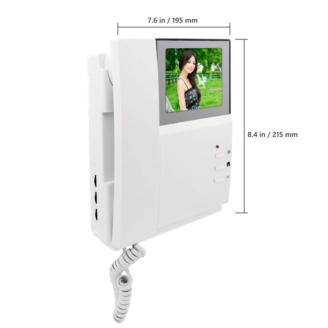 Video Door Phone System, 4.3 Inches Clear LCD Monitor Wired Video Intercom Doorbell Kits, IR Night Vision Outdoor Camera Door Intercom, Doorphone Telephone Style for Home Improvement