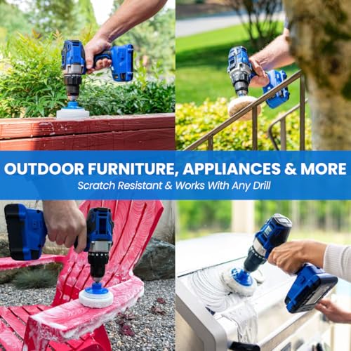 RotoScrub 7 Pack Drill Brush Set for Deep Cleaning, Scratch Resistant, Bathroom, Oven, Countertops, Sinks, Soap Scum, Tile, Boats, Patio Furniture & More