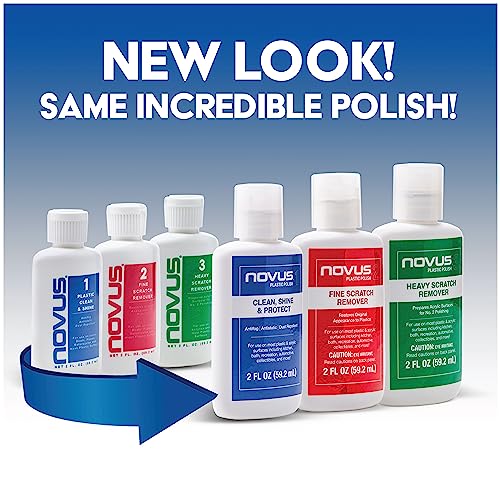 -PK1-8 | Plastic Clean &amp; Shine #1, Fine Scratch Remover #2, Heavy Scratch Remover #3 and Polish Mates Pack | 8 Ounce Bottles