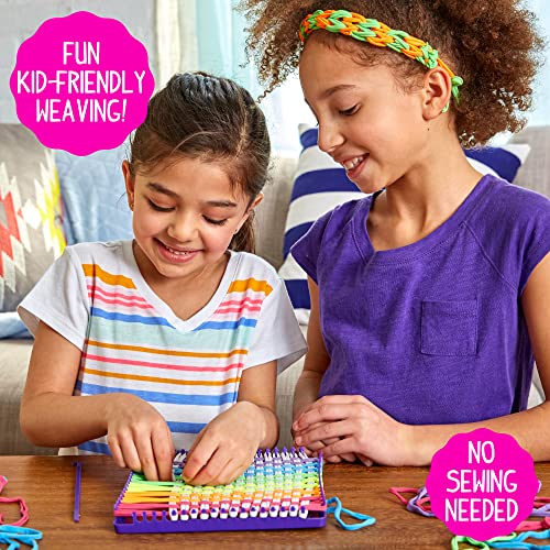 Ultimate Weaving Loom, Includes 378 Craft Loops &amp; 1 Weaving Loom with Tool, Makes 25 Projects, 9 Rainbow Colors of Weaving Loops, Hook &amp; Loop Potholder Kit, DIY Weaving Kit