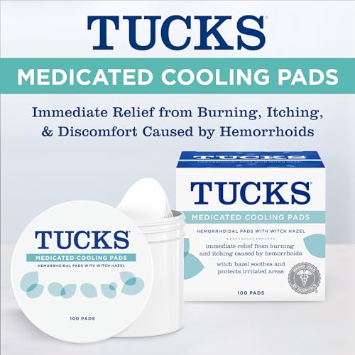 Medicated Cooling Pads, 100 Count – Pads with Witch Hazel, Cleanses Sensitive Areas, Protects from Irritation, Hemorrhoid Treatment, Medicated Pads Used By Hospitals