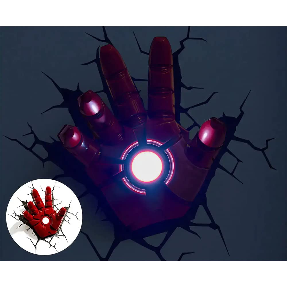 3DLightFX 816733840598 Marvel Avengers Iron Man Hand 3D Deco Light,Red