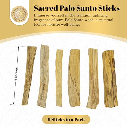 Sacred Palo Santo Wood Incense Sticks - | Harness 'Holy Wood' for Cleansing, Meditation & Energy | Ethically Sourced, Aromatic | 6 Premium Sticks for Spiritual Enrichment